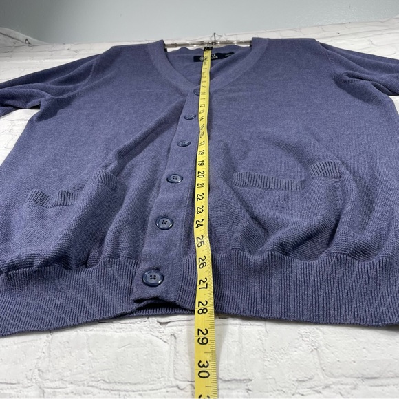 Boca Classics Blue V-Neck Cardigan Sweater Size Large - Picture 5 of 7